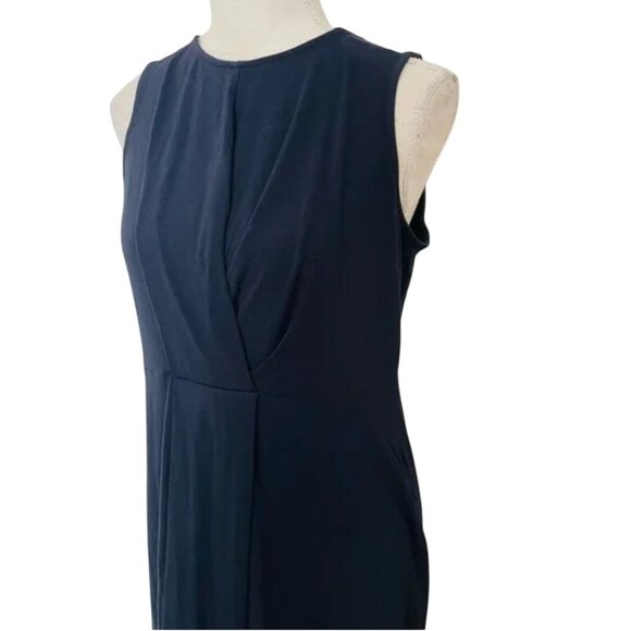 J. Jill Wearever Collection WE Navy Blue Pleated Midi Dress Size 2X 18 20 Plus - Picture 3 of 9